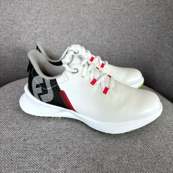 FootJoy Fuel Junior Unisex White Spikeless Athletic Golf Shoes Kids Size 1 - Picture 2 of 11
